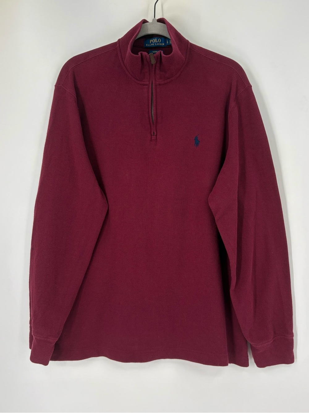 Polo Ralph Lauren Estate Rib Quarter Zip Sweater Burgundy Size Large